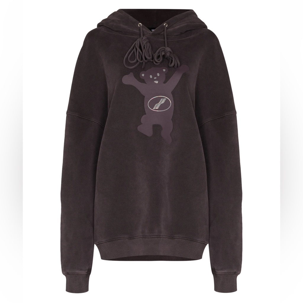 Dark Gray Hoodie With Bear Graphic